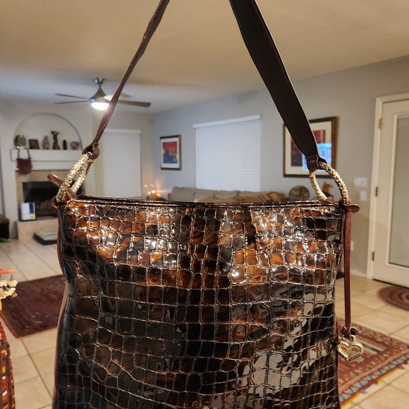 Brighton Patent Leather Croc Embossed Bag - Picture 2 of 16